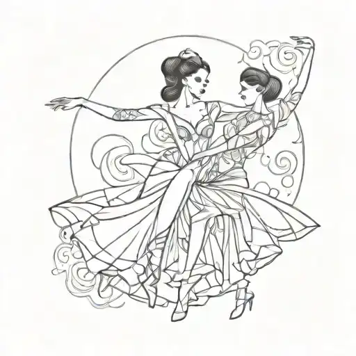 Abstract Latin Dancers Tattoo Ideas