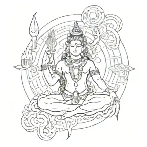 Combine The Image Of Shiva With The Mahamrityunjay Mantra In A Unique And Abstract Way
