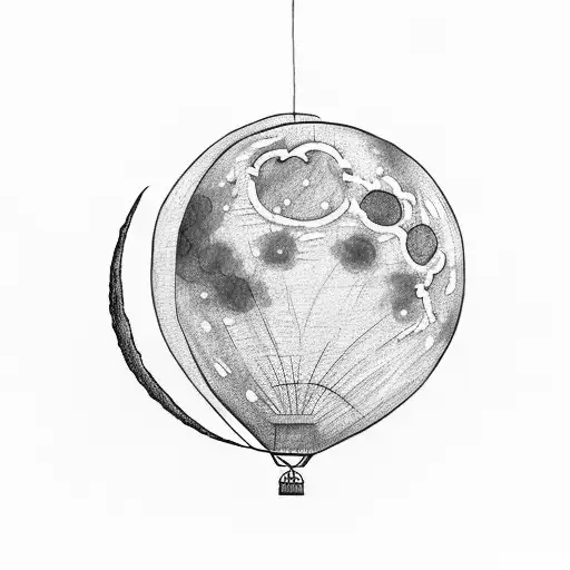 A Heart Baloon Flooting To The Moon