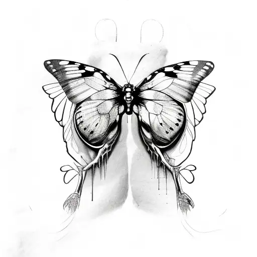 Skull Inside Butterfly Wings