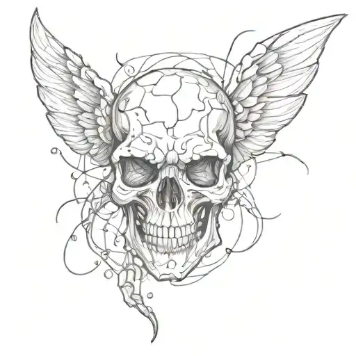 Skull And Wings And Spider