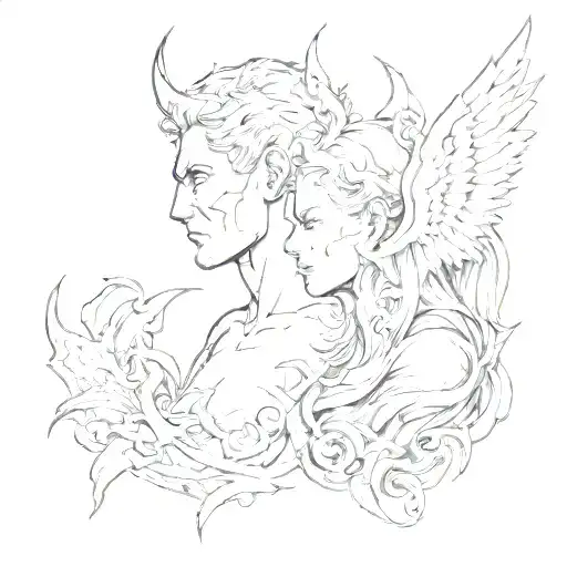 Devil And Angel Side Profil