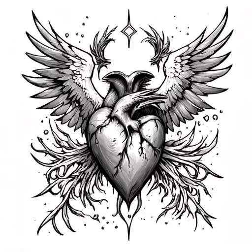 Grim Reaper Sacred Heart Raven