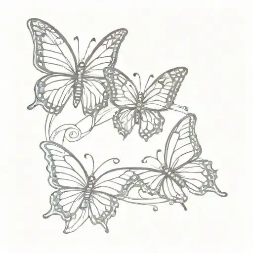 Simple Tattoo With Two Butterflies Symbolizing Mom And Dad Who Have Passed