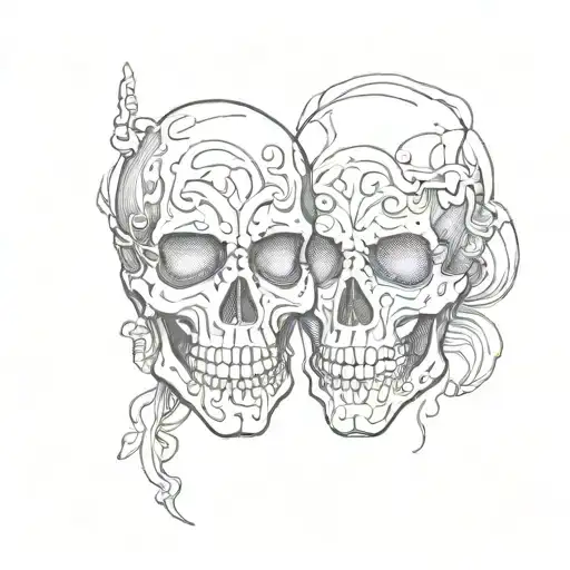 Laugh Now Cry Later Mask With Skeleton Body Shaped Like