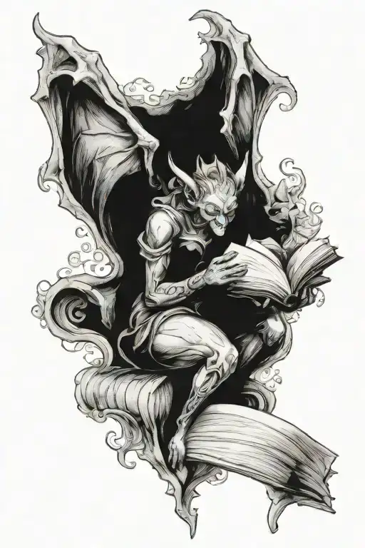 Female Gargoyle Reading A Book