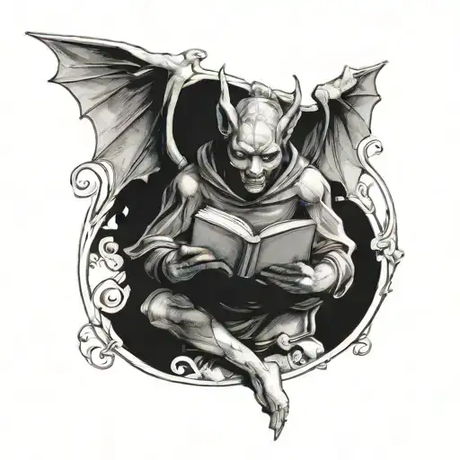 Female Gargoyle Reading A Book