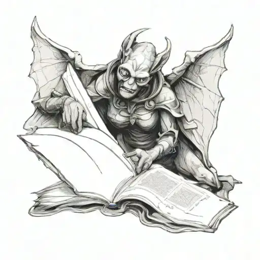 Female Gargoyle Reading A Book