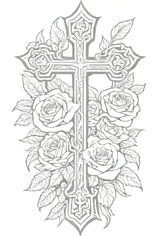 Cross With Roses