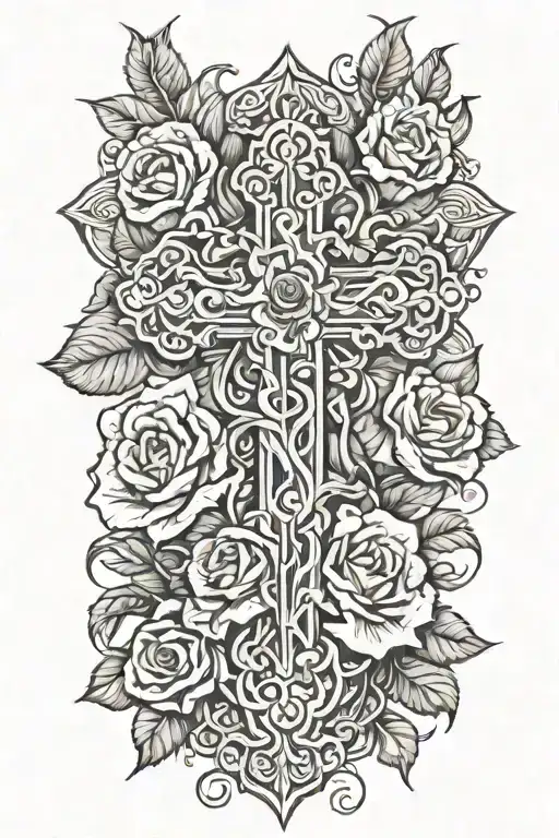 Cross With Roses