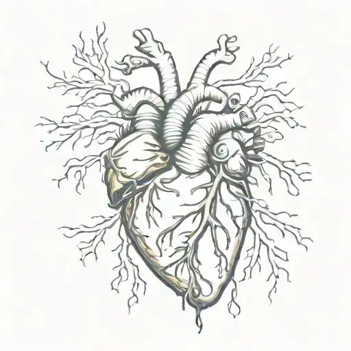 Very Basic Anatomical Heart Made Only Of Roots