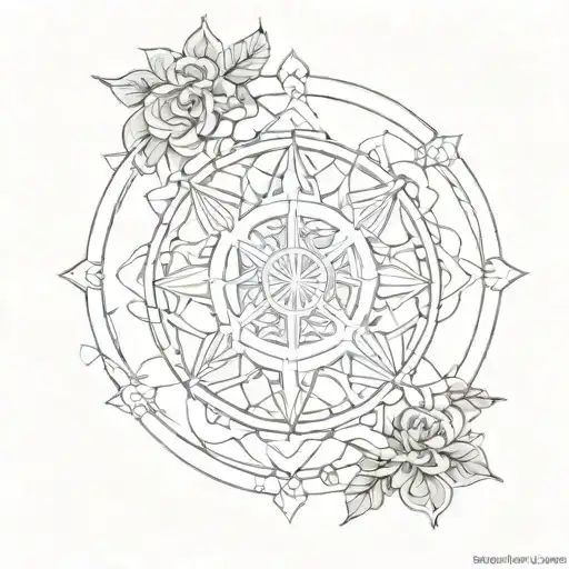 Mandala With Peace Symbol As The Center Point