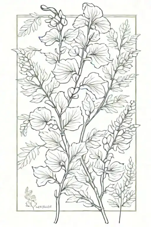 Fern Leaf Sweet Pea Flowers