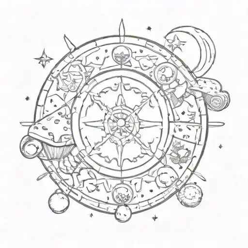 A Talking Cheese Wheel With Magical Symbols And A Moon In The Background