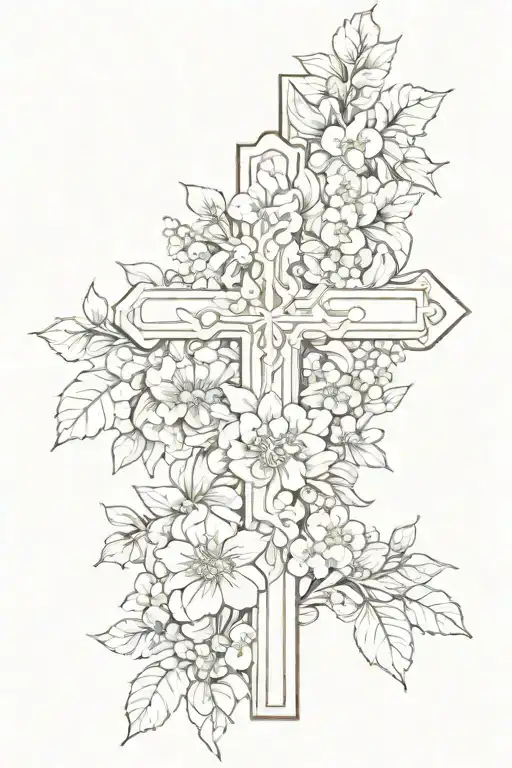 A Cross With The Birth Flowers Of May January And August