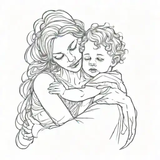 Mother And Child In Embrace