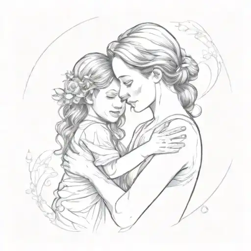 Mother And Child In Embrace