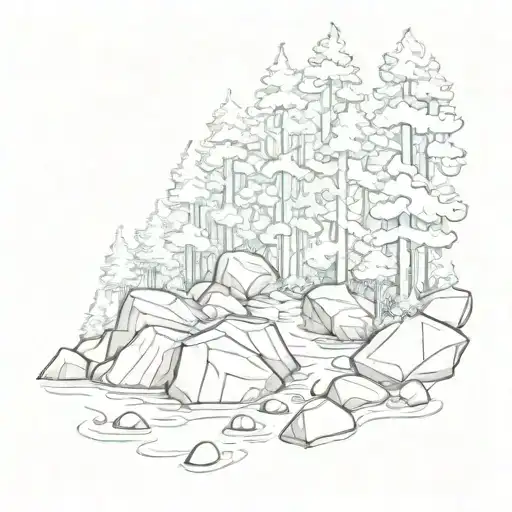 Forest And Rocks Surrounded