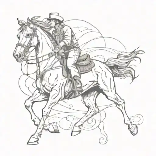 Cowboy Western Horse Running