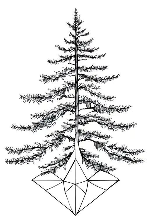 Pine Tree Geometric Design Incorporating Elements