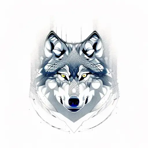 Wolf Face That Looks A Fire Tennis Ball