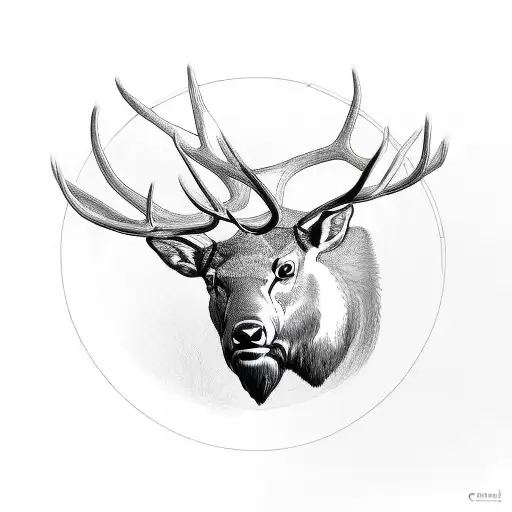 Elk Inside Of Circle