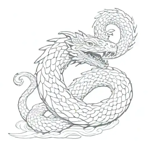 Nordic Style Jormungandr Around Mjollnir