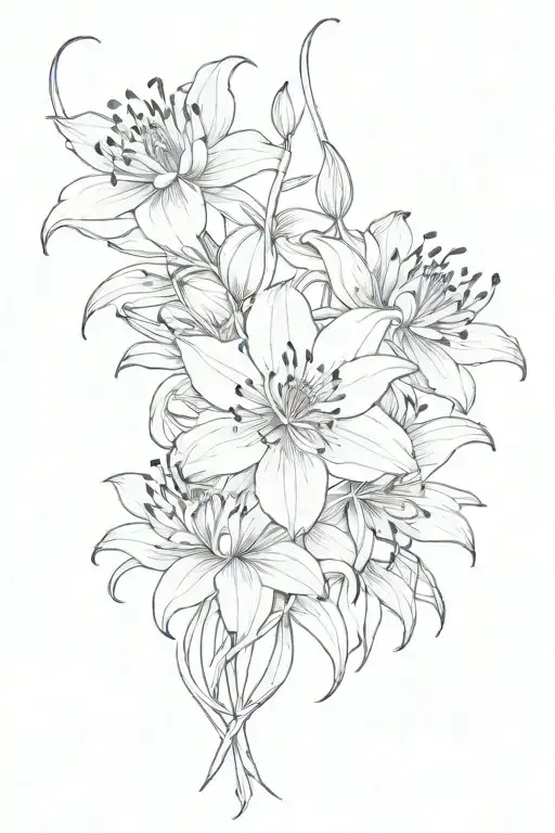 Dragon Spider Lilies Lotus Flower Intertwined