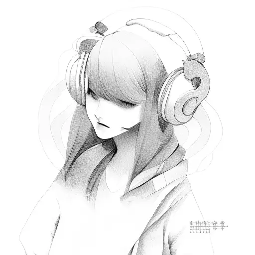 Depressed Girl And Music