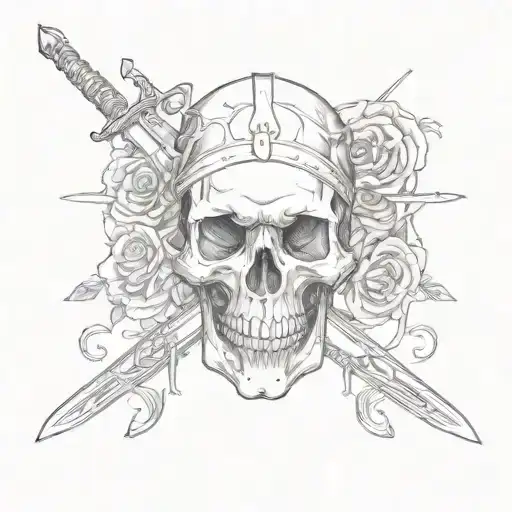 A Skull With A Sword