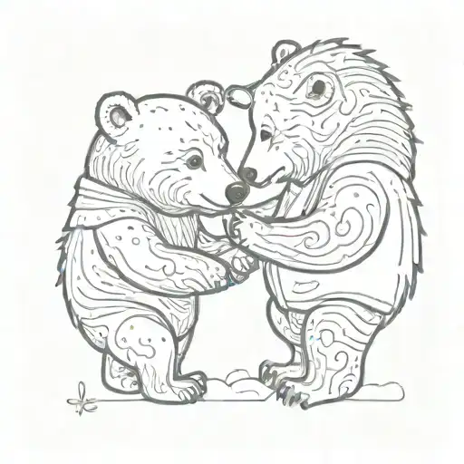 A Tattoo Of You And Your Best Friend As Bear Sharing A Special Moment Together