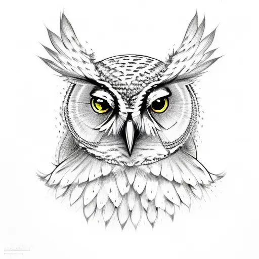 Owl And Hummingbird With Flowers