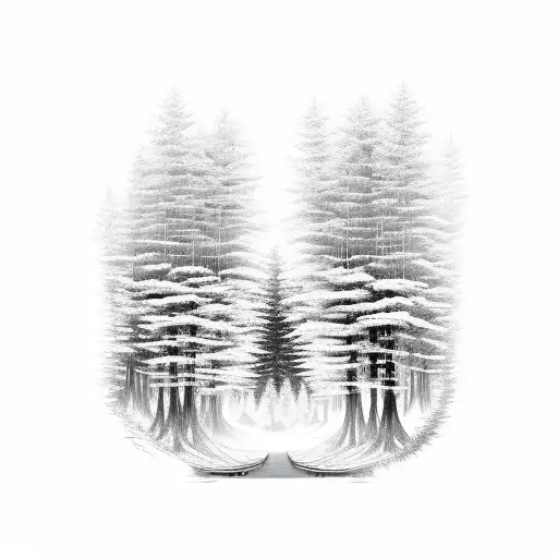 Forest With A Long Bridge