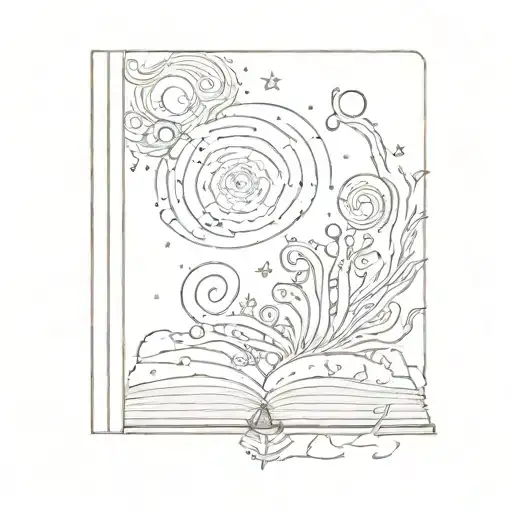 A Book With A Cover Made Of Swirling Galaxies And Nebulae