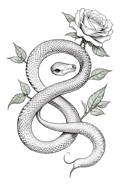 Snake And Roses