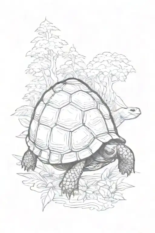 Tortoise With Tree On Back