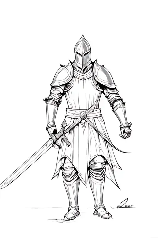 Knight Holding A Sword