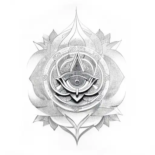 Lotus Flower Ohm Valknut