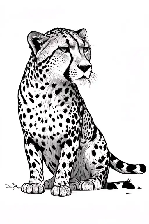 Full Cheetah Made With Black Fine Line