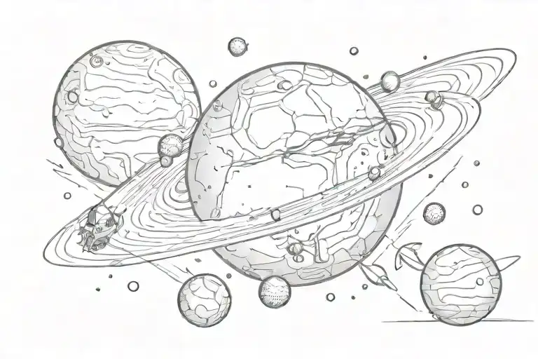 Planet Mars With Phobos