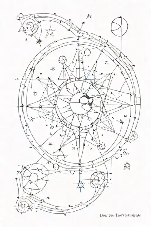 A Minimalist Constellation Design Incorporating Elements Of The Sun And Moon