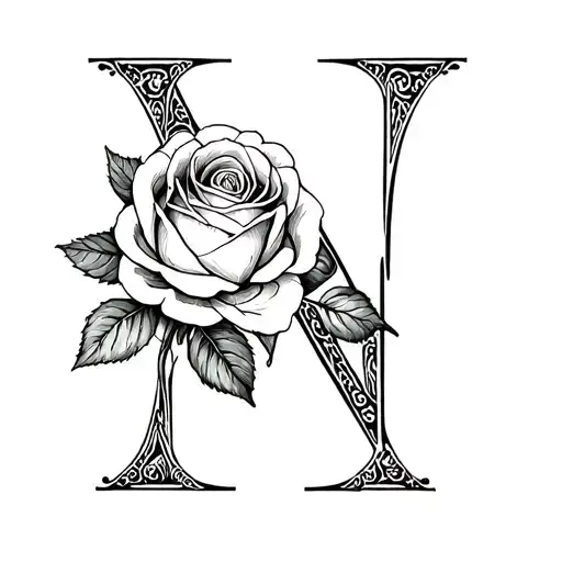 Rose And Letter N