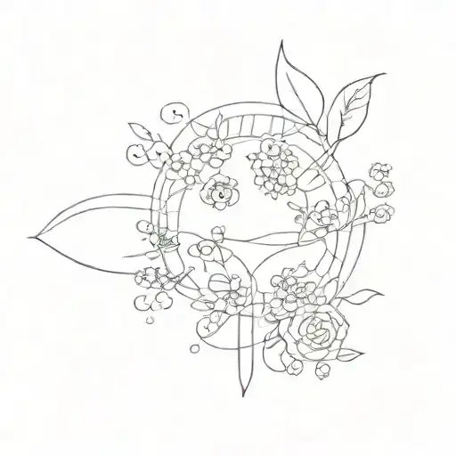 A Minimalist Tattoo Design Featuring The Names Of Your Children In A Sketch Style