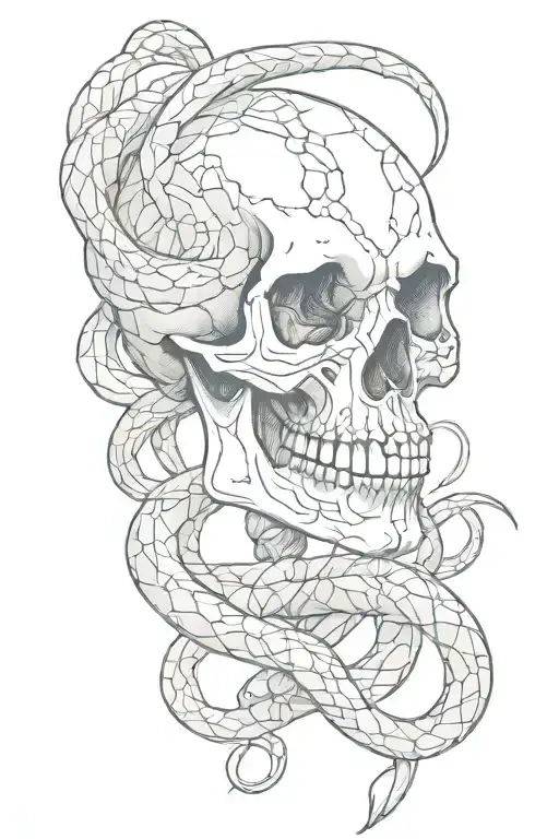 Skull Snake Wrapped