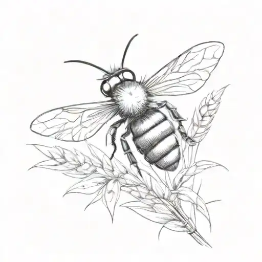 Bumblee Bee And Wheat