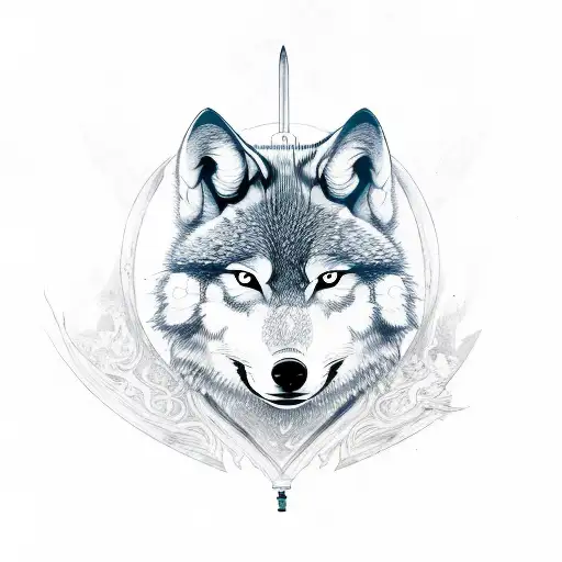 Katana With A Wolf