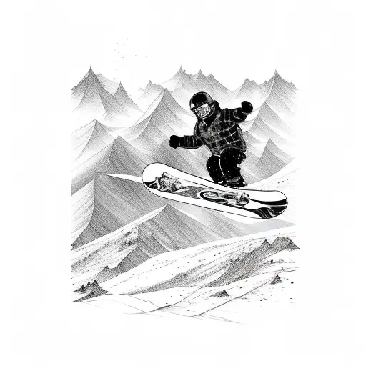 A Snowboarder Catching Air Over A Mountain Range