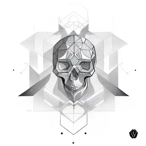 Geometric Skull With Futuristic Elements