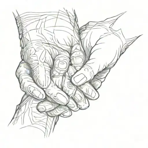 Hand Of Father And Child