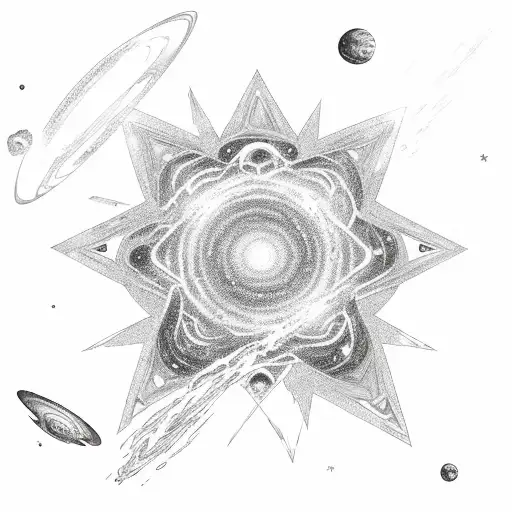 Star System Surounded By Galaxies